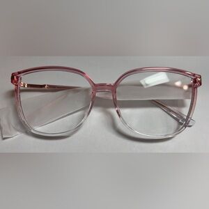 Light Pink and Clear, Two-toned Women's Glasses with Glitter sides.